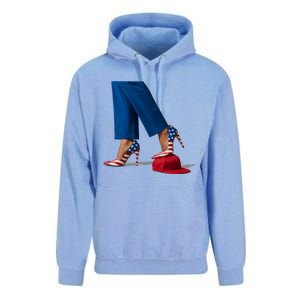 Kamala Harris With High Heels Stepping On Red Hat Unisex Surf Hoodie