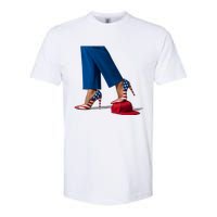 Kamala Harris With High Heels Stepping On Red Hat Softstyle CVC T-Shirt