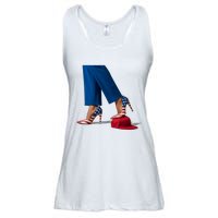 Kamala Harris With High Heels Stepping On Red Hat Ladies Essential Flowy Tank