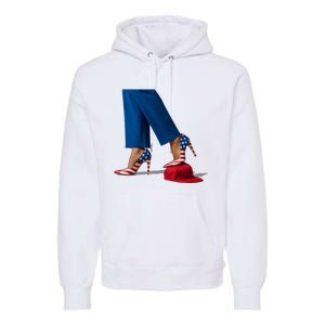 Kamala Harris With High Heels Stepping On Red Hat Premium Hoodie