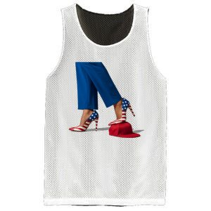 Kamala Harris With High Heels Stepping On Red Hat Mesh Reversible Basketball Jersey Tank