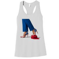 Kamala Harris With High Heels Stepping On Red Hat Women's Racerback Tank