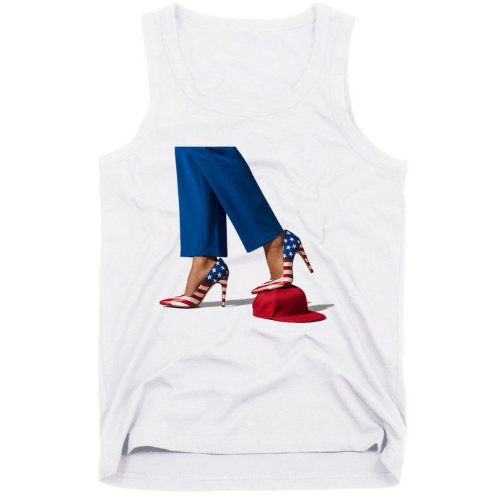 Kamala Harris With High Heels Stepping On Red Hat Tank Top