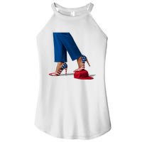 Kamala Harris With High Heels Stepping On Red Hat Women's Perfect Tri Rocker Tank