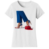 Kamala Harris With High Heels Stepping On Red Hat Women's T-Shirt