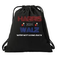 Kamala Harris WeRe Not Going Back Drawstring Bag