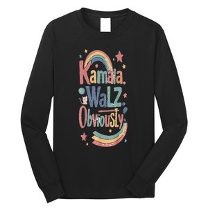 Kamala Harris Walz Obviously Rainbow Pride Long Sleeve Shirt