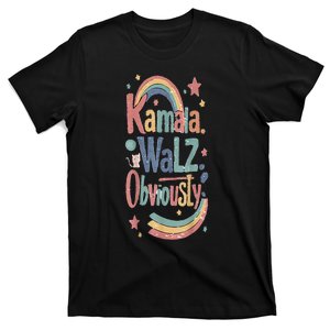 Kamala Harris Walz Obviously Rainbow Pride T-Shirt