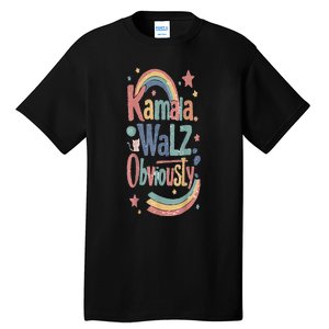 Kamala Harris Walz Obviously Rainbow Pride Tall T-Shirt