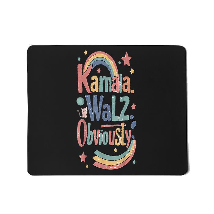 Kamala Harris Walz Obviously Rainbow Pride Mousepad