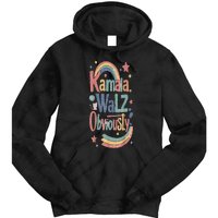 Kamala Harris Walz Obviously Rainbow Pride Tie Dye Hoodie