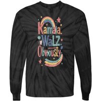 Kamala Harris Walz Obviously Rainbow Pride Tie-Dye Long Sleeve Shirt