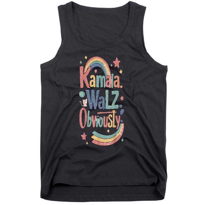 Kamala Harris Walz Obviously Rainbow Pride Tank Top