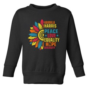 Kamala Harris Waltz Peace Love E Hope Diversity Toddler Sweatshirt