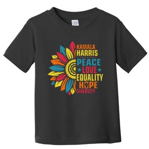 Kamala Harris Waltz Peace Love E Hope Diversity Toddler T-Shirt