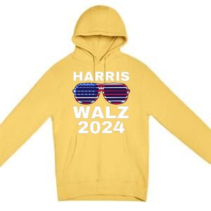 Kamala Harris Waltz American Flag Premium Pullover Hoodie