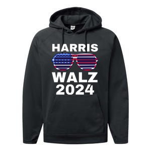 Kamala Harris Waltz American Flag Performance Fleece Hoodie