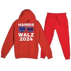 Kamala Harris Waltz American Flag Premium Hooded Sweatsuit Set