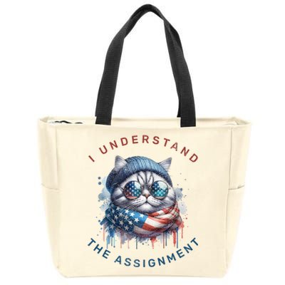 Kamala Harris Walz 2024 Cute Cat Zip Tote Bag