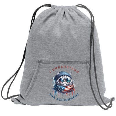 Kamala Harris Walz 2024 Cute Cat Sweatshirt Cinch Pack Bag