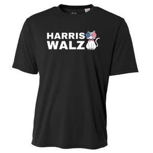 Kamala Harris Walz American Flag Cat Cooling Performance Crew T-Shirt