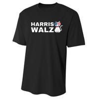 Kamala Harris Walz American Flag Cat Performance Sprint T-Shirt