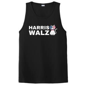 Kamala Harris Walz American Flag Cat PosiCharge Competitor Tank