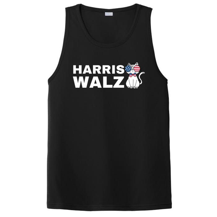 Kamala Harris Walz American Flag Cat PosiCharge Competitor Tank