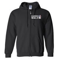 Kamala Harris Walz American Flag Cat Full Zip Hoodie