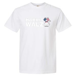 Kamala Harris Walz American Flag Cat Garment-Dyed Heavyweight T-Shirt