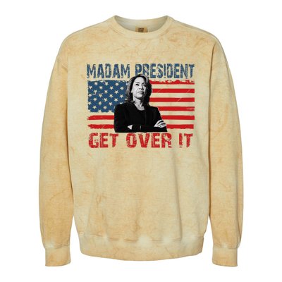 Kamala Harris Won The Elections 2024 Shirts Get Over It Colorblast Crewneck Sweatshirt