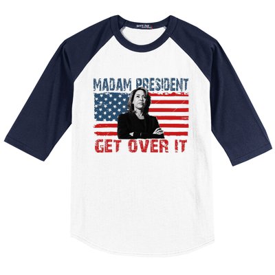 Kamala Harris Won The Elections 2024 Shirts Get Over It Baseball Sleeve Shirt