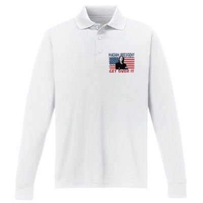 Kamala Harris Won The Elections 2024 Shirts Get Over It Performance Long Sleeve Polo