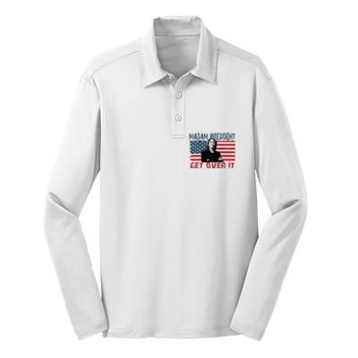 Kamala Harris Won The Elections 2024 Shirts Get Over It Silk Touch Performance Long Sleeve Polo