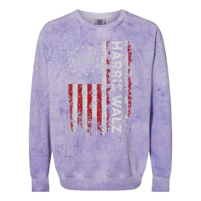 Kamala Harris Walz 2024 Harris Waltz Vp President 47th Flag Colorblast Crewneck Sweatshirt