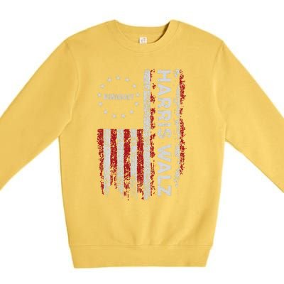 Kamala Harris Walz 2024 Harris Waltz Vp President 47th Flag Premium Crewneck Sweatshirt