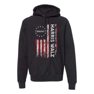 Kamala Harris Walz 2024 Harris Waltz Vp President 47th Flag Premium Hoodie