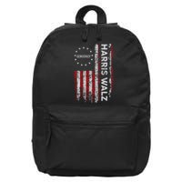 Kamala Harris Walz 2024 Harris Waltz Vp President 47th Flag 16 in Basic Backpack