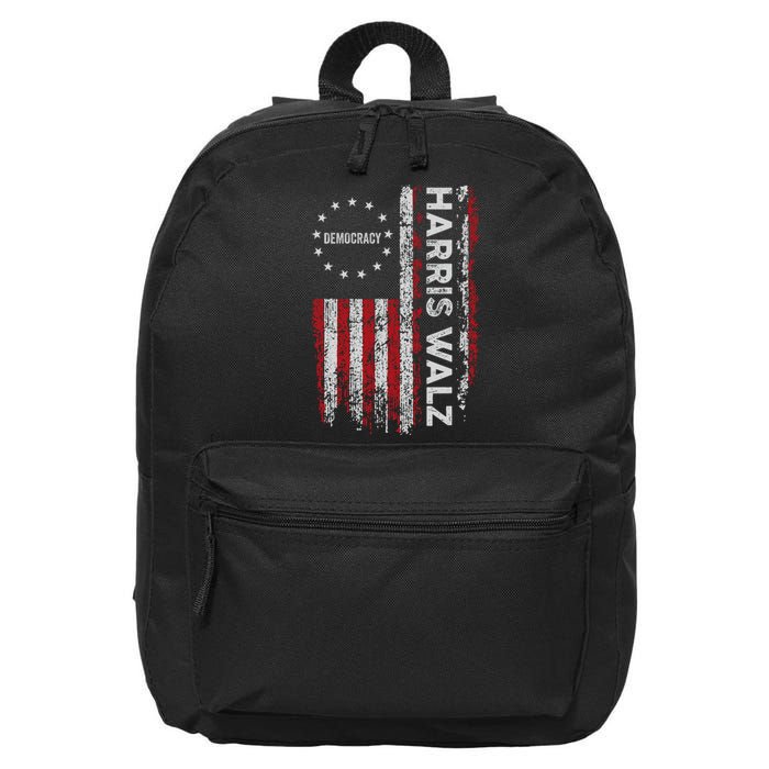 Kamala Harris Walz 2024 Harris Waltz Vp President 47th Flag 16 in Basic Backpack