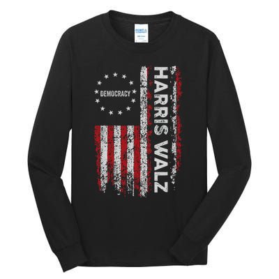 Kamala Harris Walz 2024 Harris Waltz Vp President 47th Flag Tall Long Sleeve T-Shirt