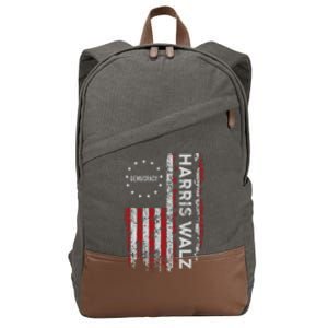 Kamala Harris Walz 2024 Harris Waltz Vp President 47th Flag Cotton Canvas Backpack