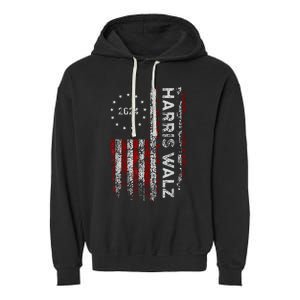 Kamala Harris Walz 2024 Harris Waltz Vp President 47th Flag Garment-Dyed Fleece Hoodie