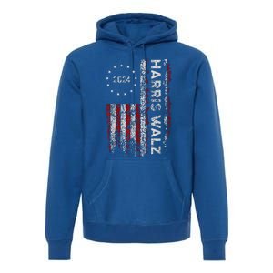 Kamala Harris Walz 2024 Harris Waltz Vp President 47th Flag Premium Hoodie