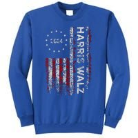 Kamala Harris Walz 2024 Harris Waltz Vp President 47th Flag Tall Sweatshirt