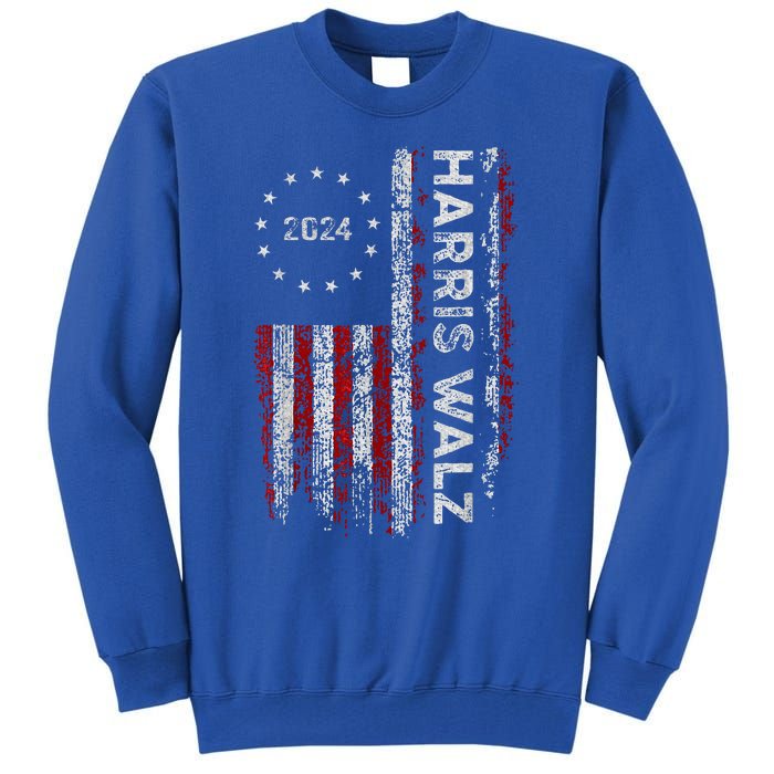 Kamala Harris Walz 2024 Harris Waltz Vp President 47th Flag Tall Sweatshirt