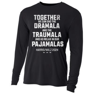 Kamala Harris Walz 2024 We Can End Dramala Traumala Cooling Performance Long Sleeve Crew