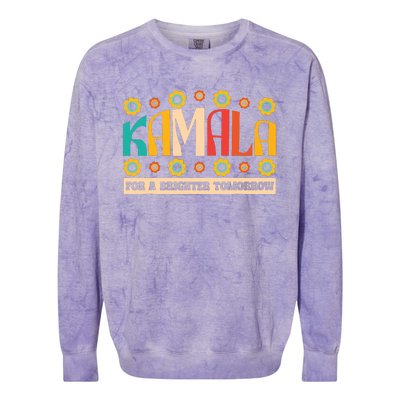 Kamala Harris Walz 2024 For President Election Campaign Boho Colorblast Crewneck Sweatshirt