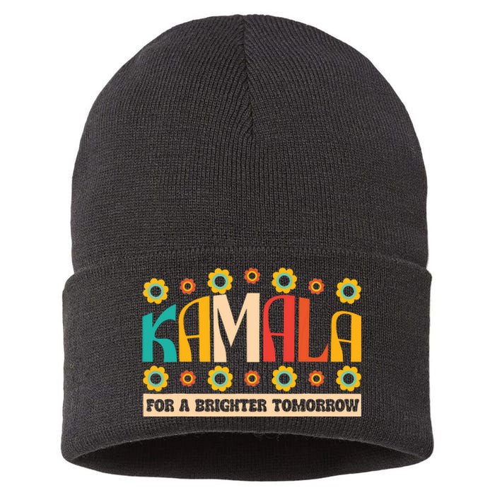 Kamala Harris Walz 2024 For President Election Campaign Boho Sustainable Knit Beanie