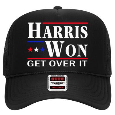 Kamala Harris Won Election 2024 Kamala Harris Won High Crown Mesh Back Trucker Hat