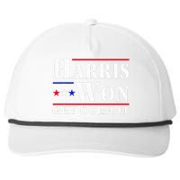 Kamala Harris Won Election 2024 Kamala Harris Won Snapback Five-Panel Rope Hat